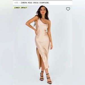 Princess Polly Zamora Midi Champagne Dress